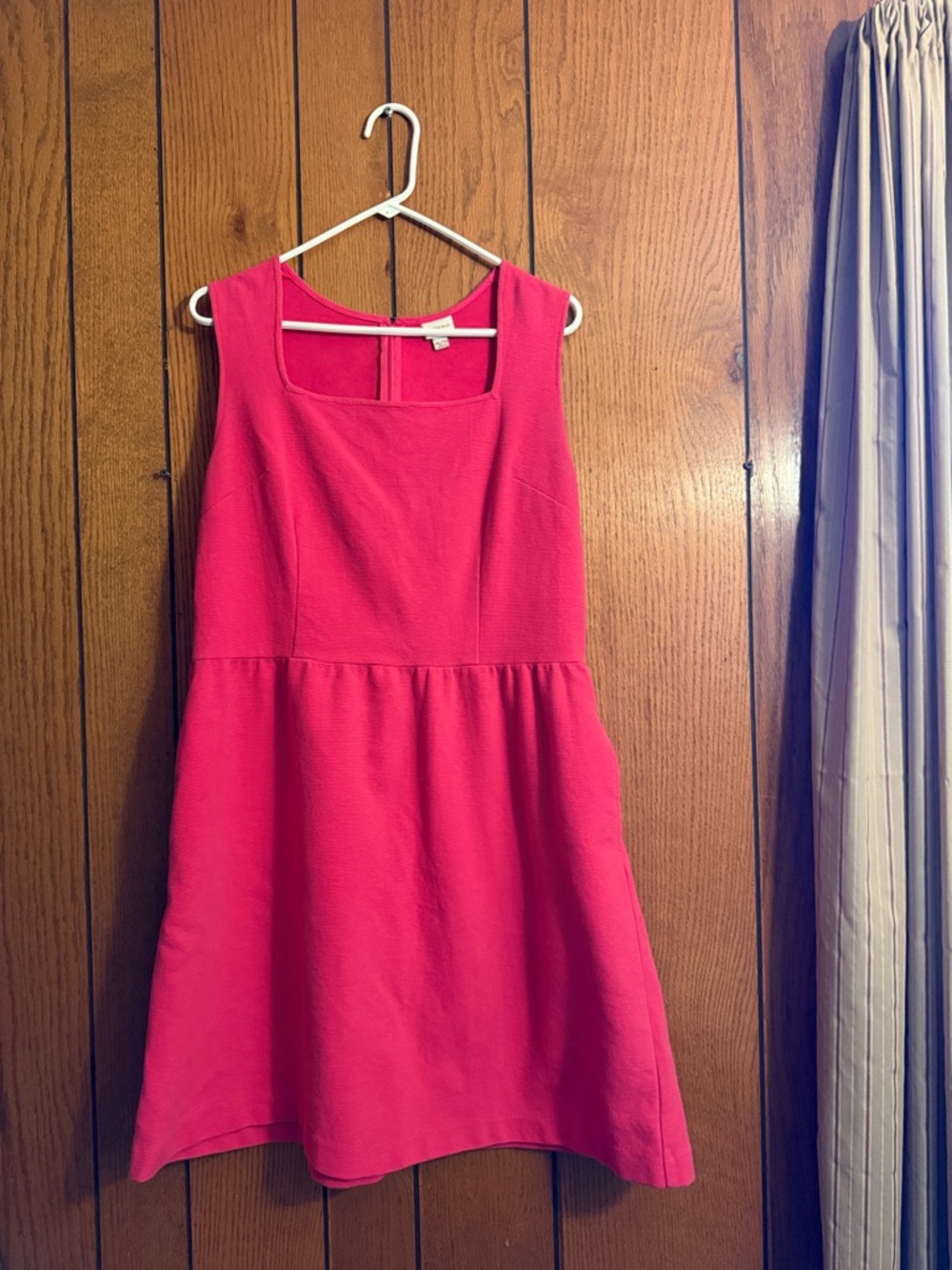 Merona Hot Pink Sleeveless Square-Neck Fit & Flare Dress